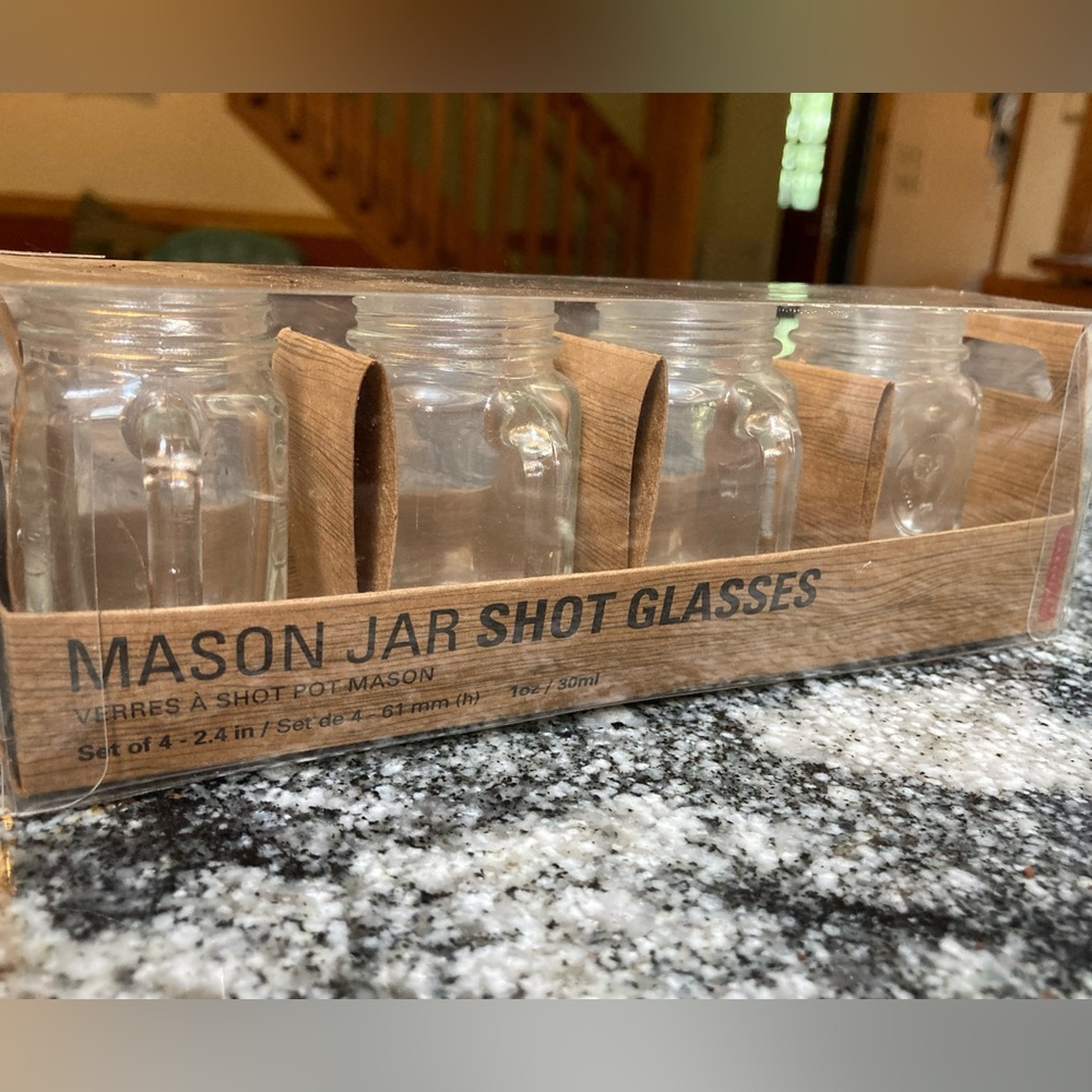 NWT. Kikkerland | Mason Jar Shot Glasses